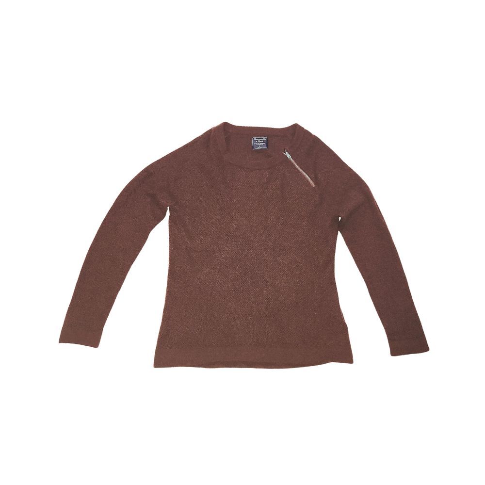 Abercrombie & Fitch Brown Pullover Crew Neck Sweater With Side Zip Size Medium